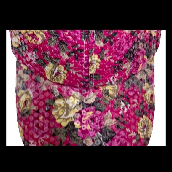 Women's Floral Sequins Sparkly Pink Baseball Cap Hat Adjustable Strap Spring - Picture 5 of 16